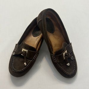 Montana Artisan Brown Suede Loafer Moccasin Flat Shoes Size 6.5M
